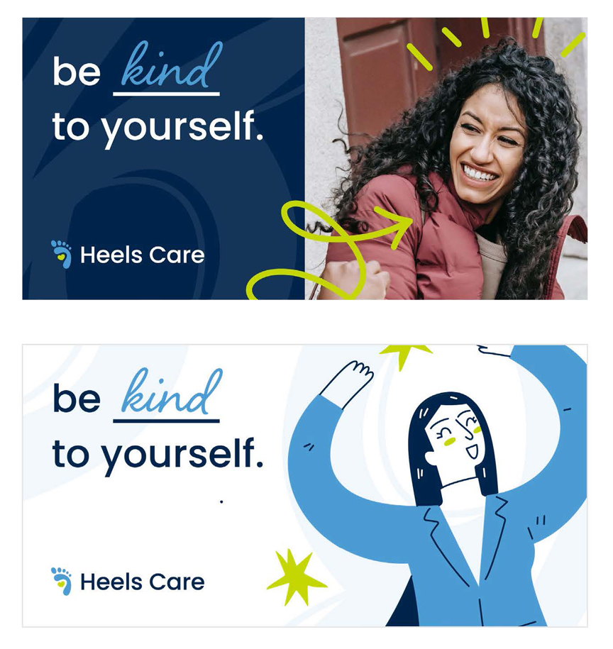 Image of Photo and illustrated elements of Heels care brand